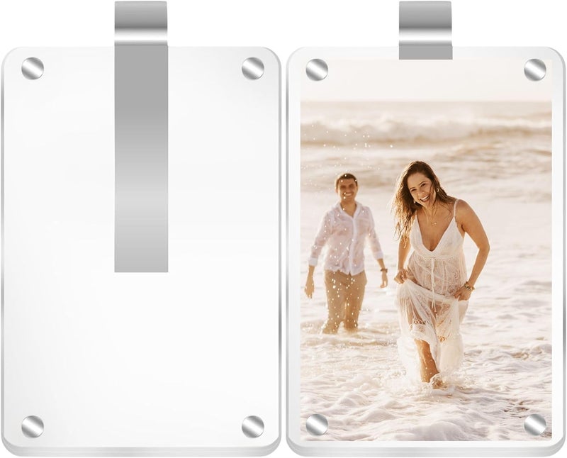 MOTOFITOOL Car Sun Visor Photo Holder, 2 Pack Universal Magnetic Car Visor Clip, Personalized Picture Frame for Cars, Photo car visor clip - Image 1